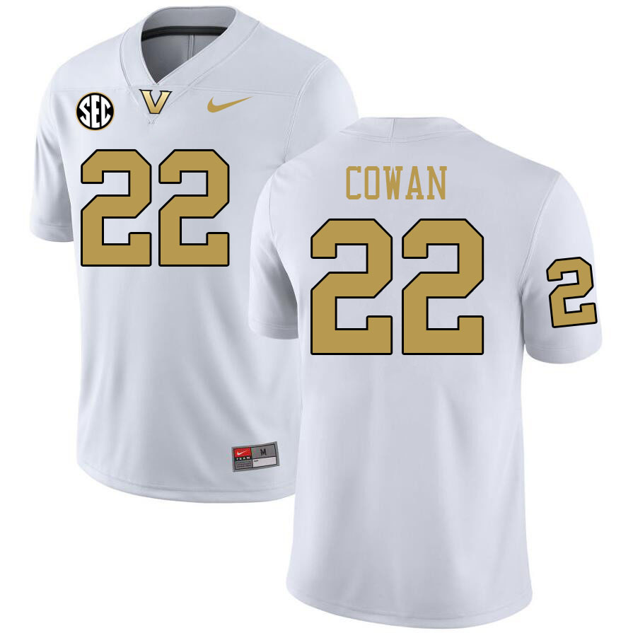 Vanderbilt Commodores #22 Bryce Cowan College Football Jerseys 2024 Uniforms Stitched-White